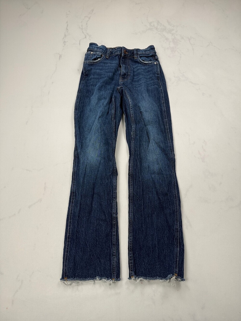 Zara Jeans Denim Pants Blue Modern Straight Leg - Womens USA 2